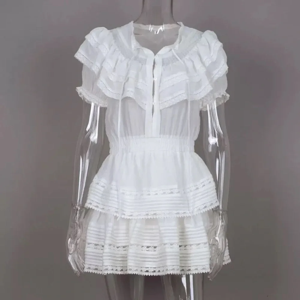 Lace dress Ruffle summer dress womens - Picture 3 of 5